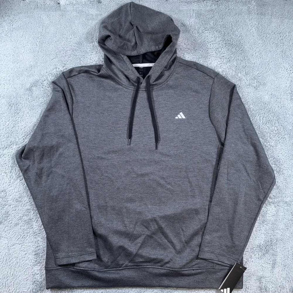 Adidas Men's Elevated Sz L Black Pullover Hoodie